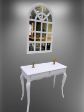 Dresuar 18499 WİNDOS Ayna Kayın AVANGART Aslan Torna Ayak 0, beyaz Lake El Yapım thumbnail 6