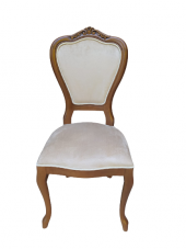 Sandalye 18496 Klasik Model Kayın Aslan ayak ceviz babyface kumaş Oyma El yapım - 1