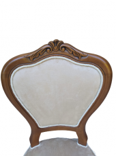 Sandalye 18496 Klasik Model Kayın Aslan ayak ceviz babyface kumaş Oyma El yapım - 2