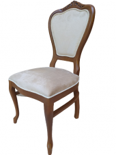Sandalye 18496 Klasik Model Kayın Aslan ayak ceviz babyface kumaş Oyma El yapım - 4