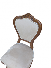 Sandalye 18496 Klasik Model Kayın Aslan ayak ceviz babyface kumaş Oyma El yapım - 5
