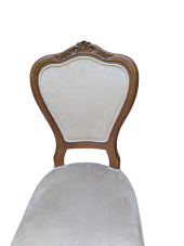 Sandalye 18496 Klasik Model Kayın Aslan ayak ceviz babyface kumaş Oyma El yapım - 7