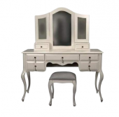 Makyaj Masa 18473 Dresuar puf 7Çekm Kayın aslan ayak KREM Lake yana açılır ayna - 3