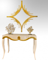 Dresuar 18471 CNC KABARTMA Model Kayın aslan ayak Parlak BEYAZ-GOLD uyum El yapım - 5