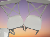 Sandalye 18467 ÇAPRAZ Model Klasik Mobilya Kayın Retro Parlak Beyaz renk El Yapmı - 8