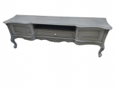 Tv ST 18463 Sehpa Veli Eskitme Avangart Aslan Kayın Ayak Oyma Nakış Gri El Yapım thumbnail 1