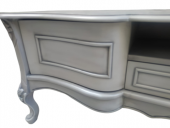 Tv ST 18463 Sehpa Veli Eskitme Avangart Aslan Kayın Ayak Oyma Nakış Gri El Yapım thumbnail 2