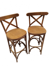 Sandalye 18466 Zus279 ÇAPRAZ BAR Klasik Model Kayın Natüre ceviz renk Elyapım thumbnail 7