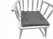 Sandalye 18449 Sallanan Bambu Kayın Retro Ayak Beyaz Lake kumaş minder El yapım - 6