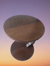 UFO C ST Sehpa MDF Parlak Ceviz Lake Boya Tekerlekli Kanepede Oturu Çalışma İmkan - 5