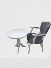 Fiskos-Berjer 18440 Sandalye Kelebek Model Parlak beyaz Kapitone Kumaş Aslan ayak - 5