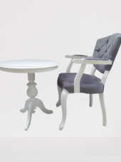 Fiskos-Berjer 18440 Sandalye Kelebek Model Parlak beyaz Kapitone Kumaş Aslan ayak - 7