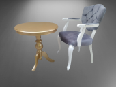 Fiskos Berjer 18377 Sandalye Kelebek Model beyaz GOLD Kapitone Kumaş Aslan ayak - 1