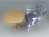 Fiskos Berjer 18377 Sandalye Kelebek Model beyaz GOLD Kapitone Kumaş Aslan ayak - 2