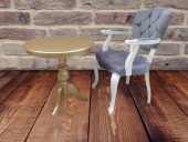 Fiskos Berjer 18377 Sandalye Kelebek Model beyaz GOLD Kapitone Kumaş Aslan ayak - 5