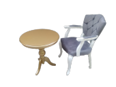 Fiskos Berjer 18377 Sandalye Kelebek Model beyaz GOLD Kapitone Kumaş Aslan ayak - 6