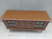 Tv Sehpa ST 18224 Windovs Model Pencere Gürgen Retro Ayak Ceviz Renk El Yapım - 8