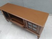 Tv Sehpası ST 18223 Windovs Model Pencere Ahşap Kayın ASLAN Ayak Ceviz El Yapım - 6