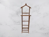 Dilsiz Uşak 18213 Çift TEPE HAVLULUK MODEL Parlak Ceviz Askılık Kayın El Yapım - 3