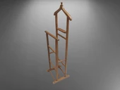 Dilsiz Uşak 18213 Çift TEPE HAVLULUK MODEL Parlak Ceviz Askılık Kayın El Yapım - 1