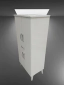 Çok Amaçlı 18209 Dolap BEYAZ Model Hard Parlak Suntalem 130 Demonte 4raf El Yapı - 7