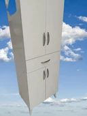 Çok Amaçlı 18210 Dolap BEYAZ Model Hard Parlak Suntalem 180 Demonte 4raf El Yapım - 5