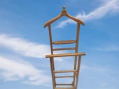 Dilsiz Uşak 18213 Çift TEPE HAVLULUK MODEL Parlak Ceviz Askılık Kayın El Yapım - 4