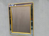 AYNA-Dresuar 18198 HAYAL MODEL Parlak Gold Renk Kayın torna Kutu sevk El Yapım - 1