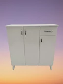 Ayakkabılık 18195 Çok Amaç Model Parlak Beyaz Hard suntalem Demonte 5raf El Yapım - 1