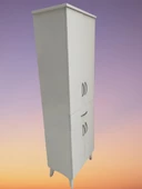 Çok Amaçlı 18179 Dolap BEYAZ Model Hard Parlak Suntalem 130 Demonte 4raf El Yapım - 6