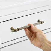 Kesir Eskitme Antik Sarı (192 mm-192.2 cm) Metal Mobilya Mutfak Çekmece Dolap Kulpu Kulbu Kulpları thumbnail 2