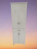 Çok Amaçlı 18180 Dolap BEYAZ Model Hard Parlak Suntalem 180 Demonte 4raf El Yapım - 1