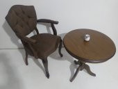 Fiskos-Berjer 18177 Sandalye Kelebek Ceviz renk Babyfac Kapiton Kumaş Aslan ayak - 5