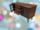 Tv ST Sehpa 18169 Windovs Model Ahşap Kayın Torna RETRO Ayak Ceviz Renk El Yapım - 5