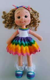 Kıvırcık Saçlı Karnaval Bebek Amigurumi Organik Oyuncak - 2