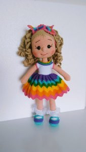 Kıvırcık Saçlı Karnaval Bebek Amigurumi Organik Oyuncak - 3
