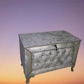 Çeyiz 18152 SANDIK Kapitone Büyük Model KREM Kadifemsi Kumaş İçi Tela El Yapım - 1