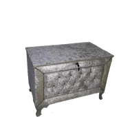 Çeyiz 18152 SANDIK Kapitone Büyük Model KREM Kadifemsi Kumaş İçi Tela El Yapım - 3