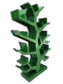 Kitaplık 18144 Ahşap AĞAÇ DALI Tek Parça MDF Parlak YEŞİL Lake Boya El Yapım - 4