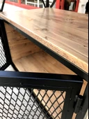 Kitaplık X 18114 Metal ÇAPRAZ Yan Ladin Natüre Raf Parlak siyah Tel Kapak El yapım - 4