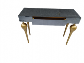 Dresuar 18117 TOMBUL Model Kayın Gold renk ayak Siyah Füme Ayna kaplı çek El yapı - 4