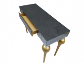 Dresuar 18117 TOMBUL Model Kayın Gold renk ayak Siyah Füme Ayna kaplı çek El yapı - 1