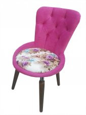 Berjer 18106 ÇAY SET Kayın ASLAN Beyaz Kapitone Babayface Kumaş Döşeme El Yapım - 3