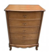 Şifonyer Komodin 18090 Klasik Kayın Aslan Ayak Bombe Parlak Ceviz Eskitme Kulp - 4