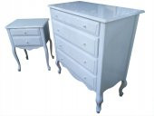 Şifonyer Komodin 18075 Klasik Kayın Aslan Ayak Beyaz RENK porselen kulp El yapı - 2