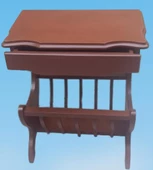 Gazete 18072 Sehpa Model Kayın MDF tabla Ceviz Boya Tutmalık Kutu sevk El yapım thumbnail 7