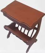 Gazete 18072 Sehpa Model Kayın MDF tabla Ceviz Boya Tutmalık Kutu sevk El yapım thumbnail 6