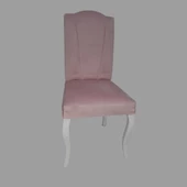 Sandalye18037 GİYDİRME model Kayın ASLAN Ayak Babyfac kumaş Parlak beyaz El Yapım thumbnail 4