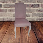 Sandalye18037 GİYDİRME model Kayın ASLAN Ayak Babyfac kumaş Parlak beyaz El Yapım thumbnail 2