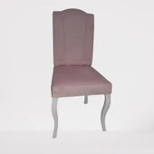 Sandalye18037 GİYDİRME model Kayın ASLAN Ayak Babyfac kumaş Parlak beyaz El Yapım thumbnail 1